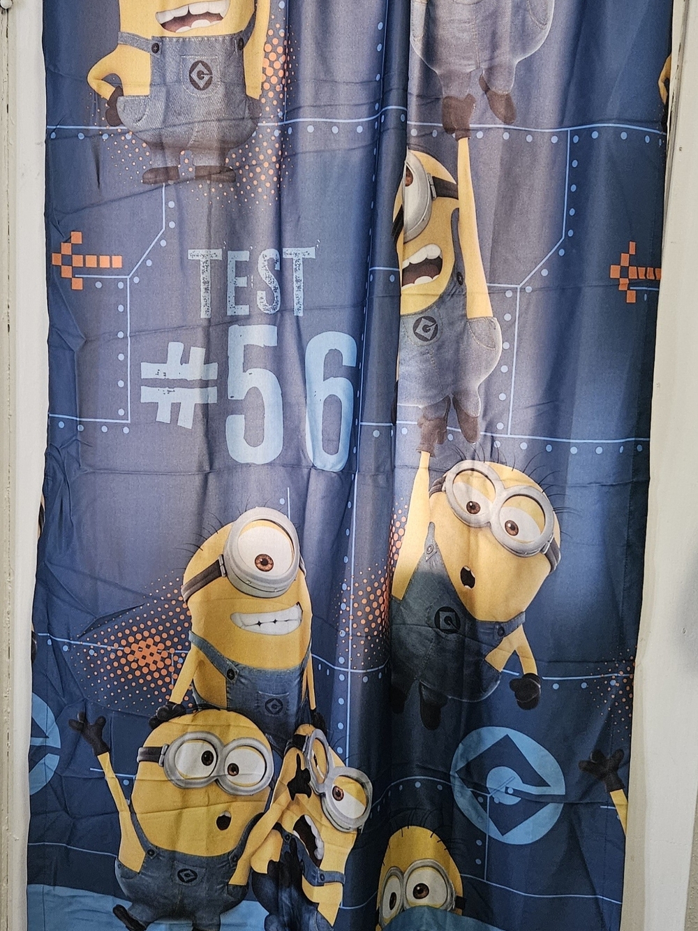 Blue Minions Curtain Panel Licensed Character.